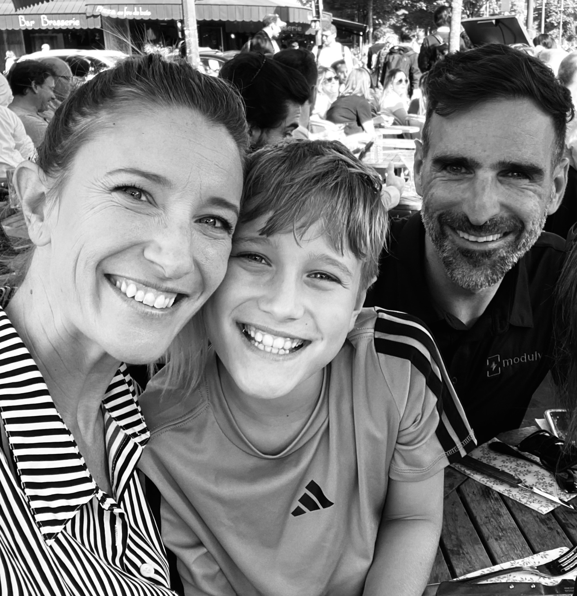 Jonathan with Geneviève and James